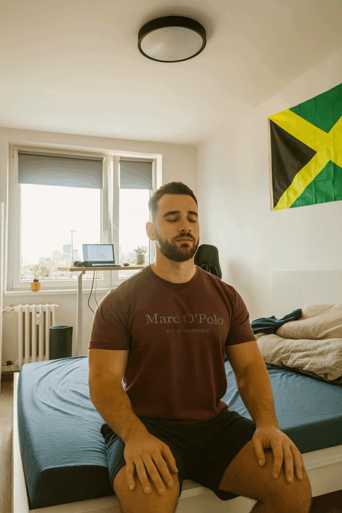 meditace-muz-postel-vlajka