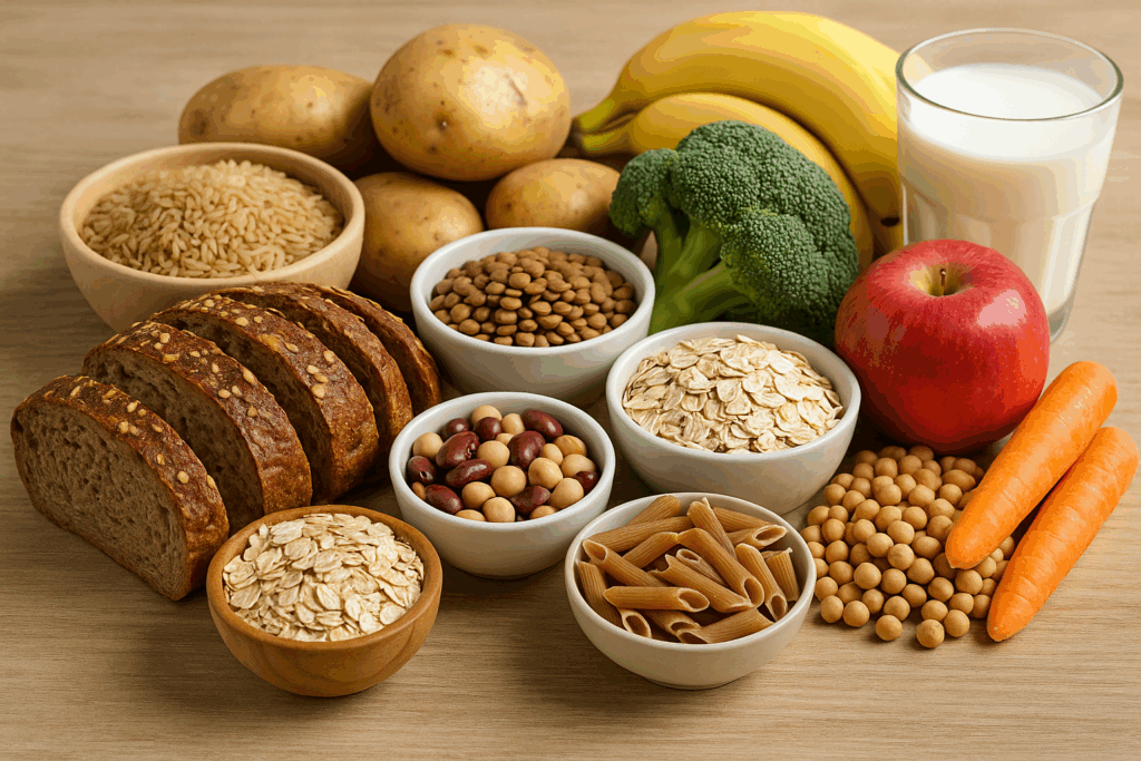 v-cem-jsou-sachariy-lusteniny-ovoce-chleb-zelenina