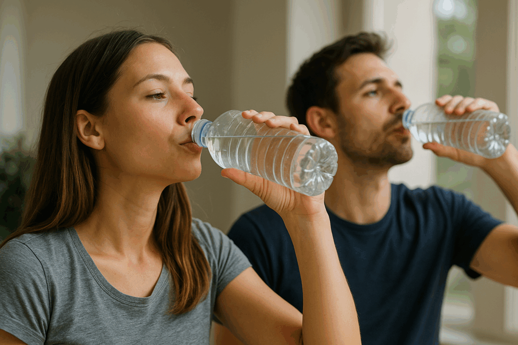 pitna-voda-muz-zena-lahev