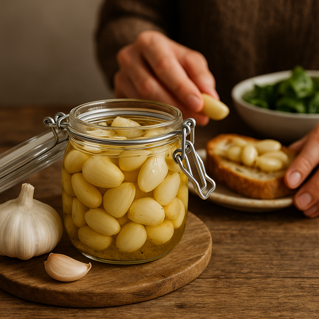 nakladany-cesnek-doza-olej-chleb-misa