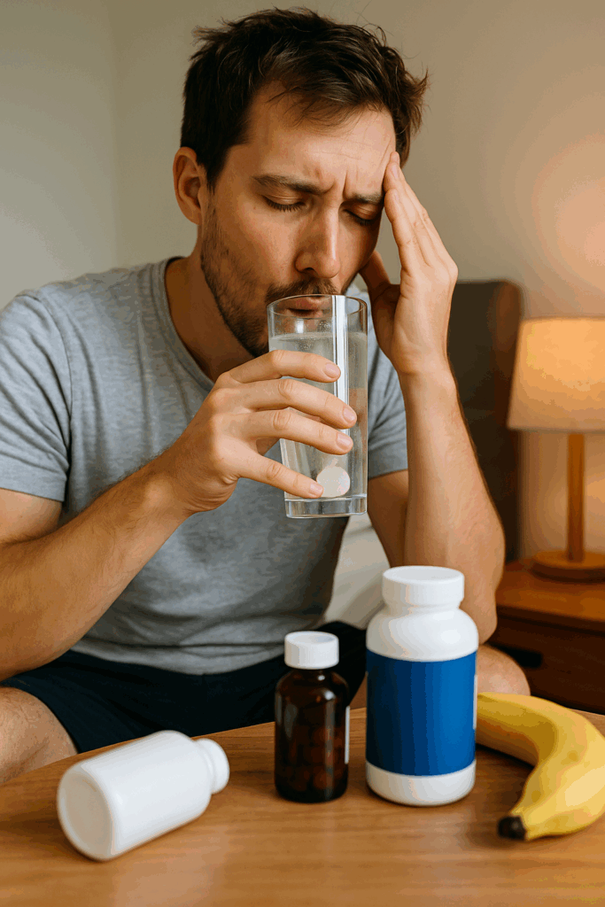 co-na-kocovinu-muz-voda-sklenice-mineral-banan-doza