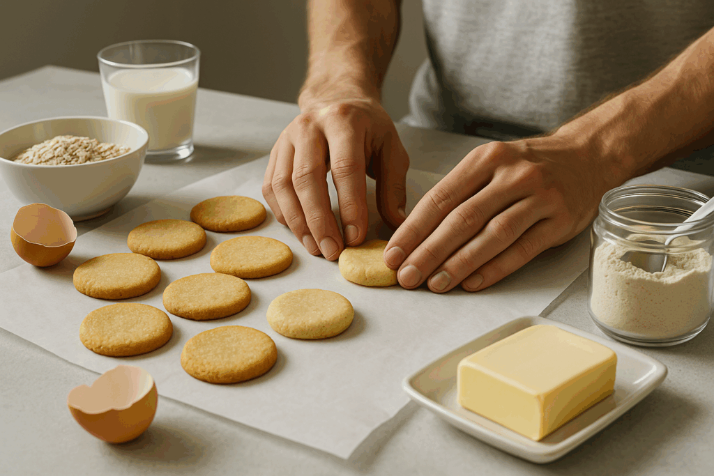 maslove-susenky-recept-maslo-mouka-vejce-misa-sklenice-mleko-papir