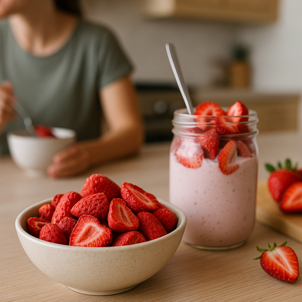 jahody-susene-mrazem-misa-sklenice-lzice-tvaroh