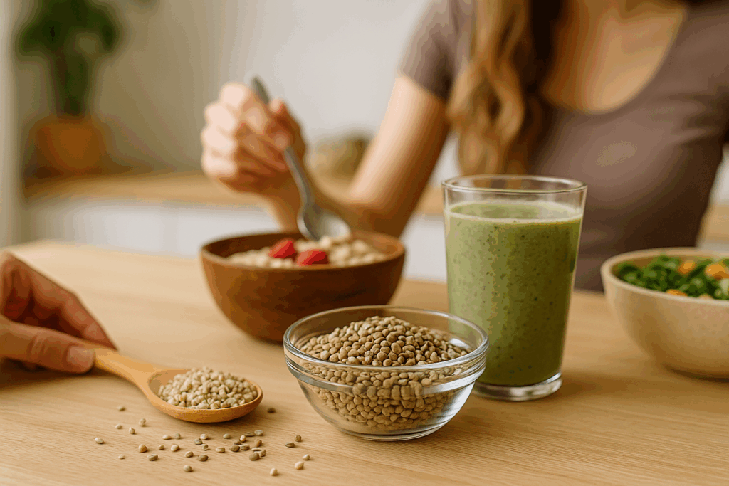 konopna-seminka-ucinky-misa-lzice-smoothie